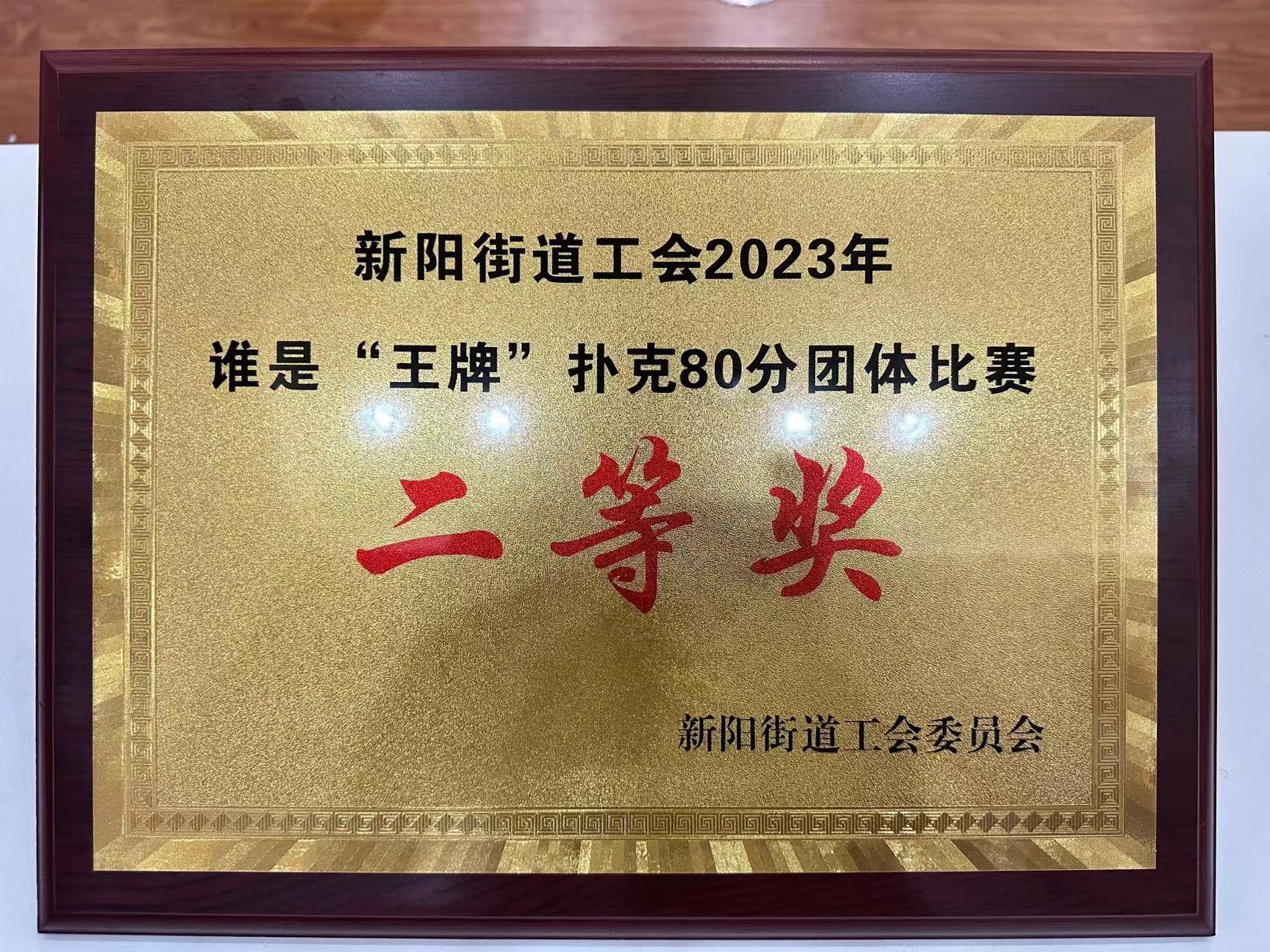 2023谁是“王牌”扑克80分团体比赛二等奖